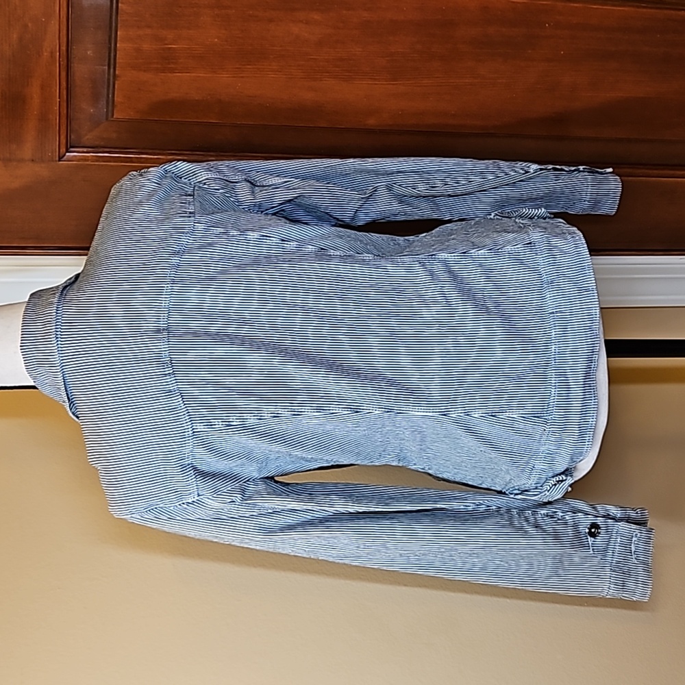 Baccini Jacket Button Down S Stripes Small Black … - image 8